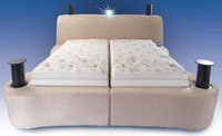 Leggett & Platt's new Starry Night bed will include high-tech devices that monitor sleep, detect snoring and tilt the bed slightly to prevent it, heat and cool the mattress and project high-definition images on a wall screen.